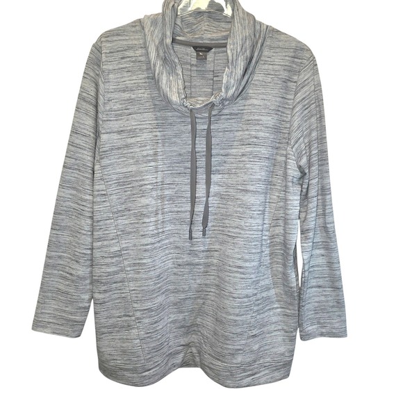 Eddie Bauer Tops - Eddie Bauer Tunic Top Pullover Cowl Neck Large Cream Heather